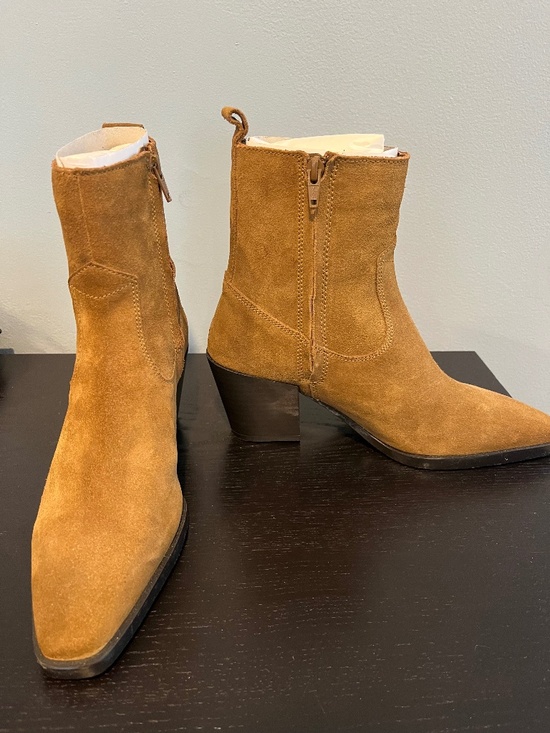 Mango Shoes - NEW Mango Suede Ankle Boots in Brown - Western Style size 37